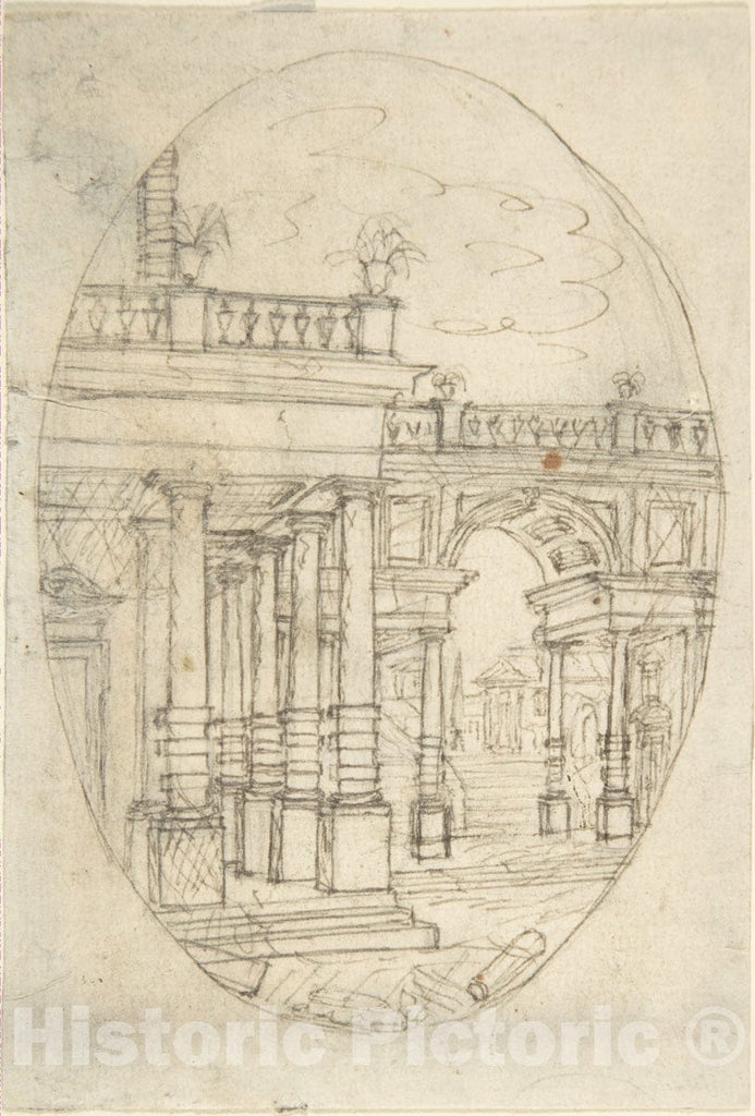 Italian, First Half of The 18th Century - Architectural Drawing (Recto ...