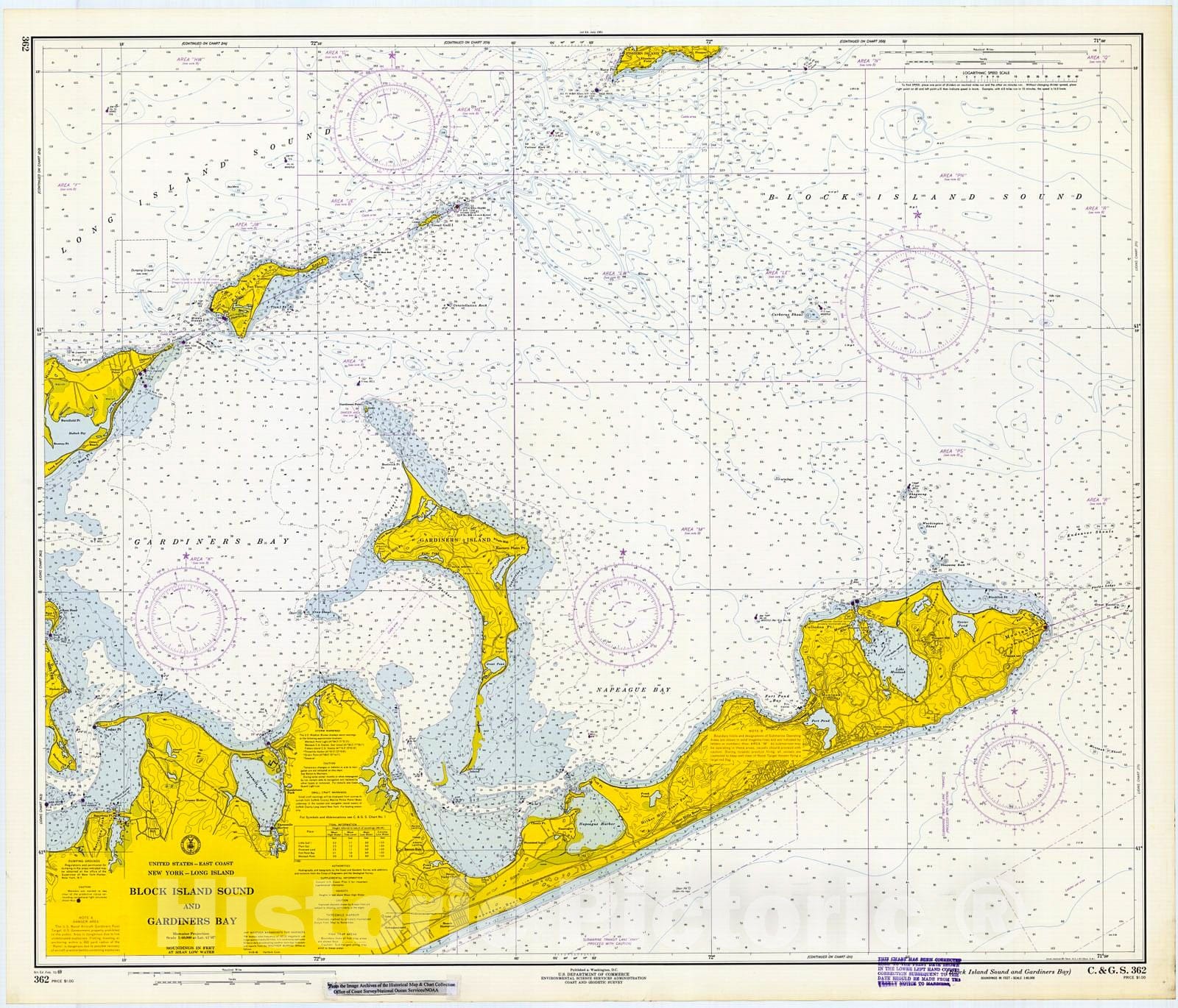 Historic Nautical Map Block Island Sound And Gardiners Bay 1969 NOA   501256 1wmark 