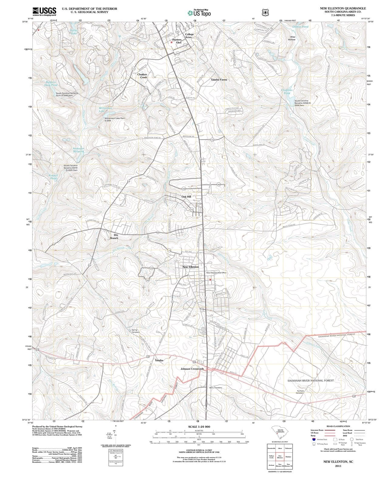 2011 New Ellenton, SC - South Carolina - USGS Topographic Map ...