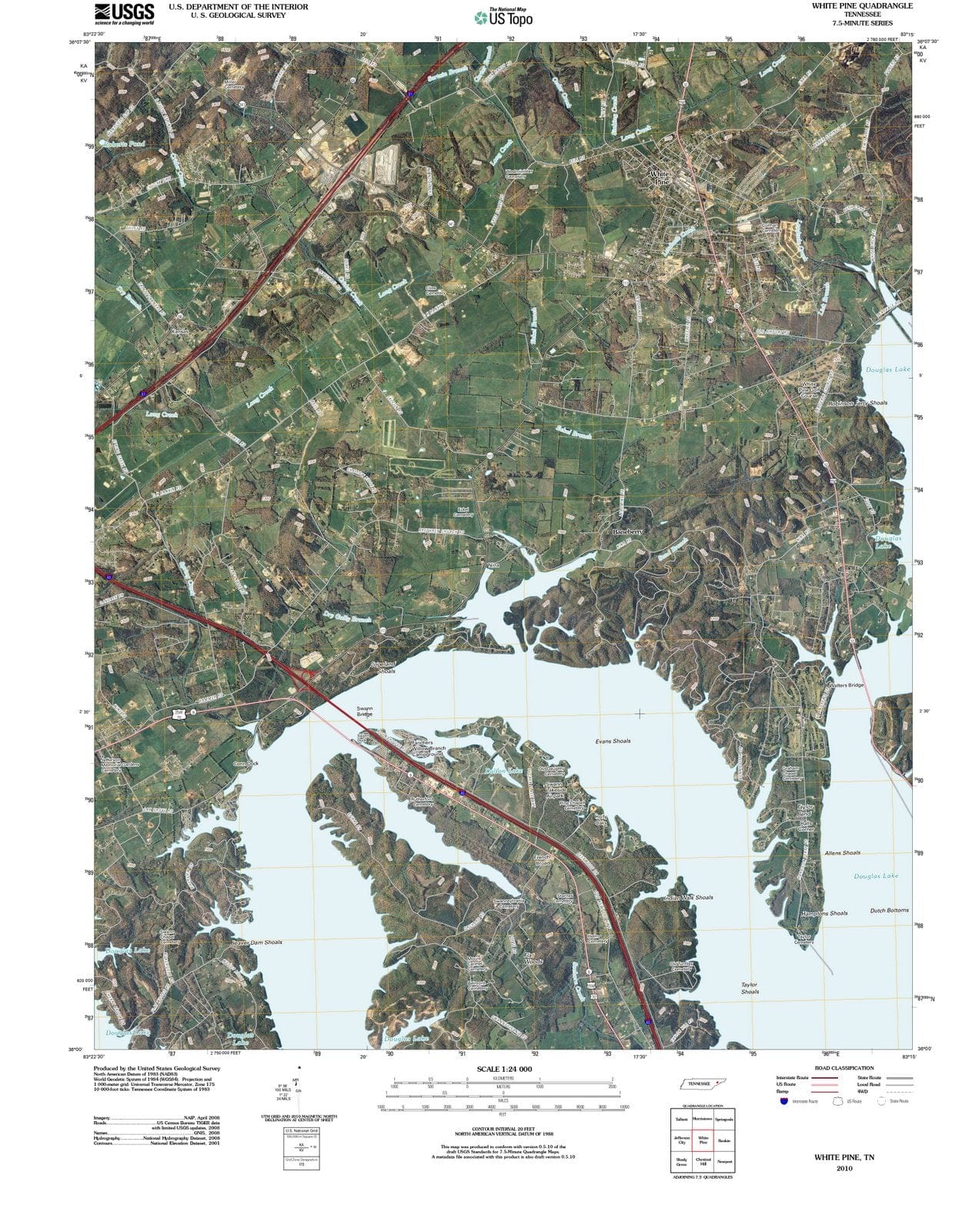 White Pine Tennessee Map 2010 White Pine, Tn - Tennessee - Usgs Topographic Map - Historic Pictoric