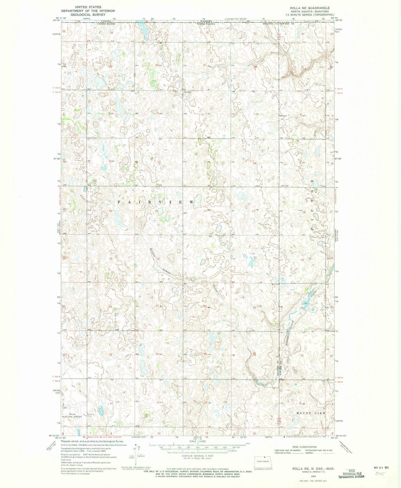 Rolla North Dakota Map 1969 Rolla, Nd - North Dakota - Usgs Topographic Map - Historic Pictoric