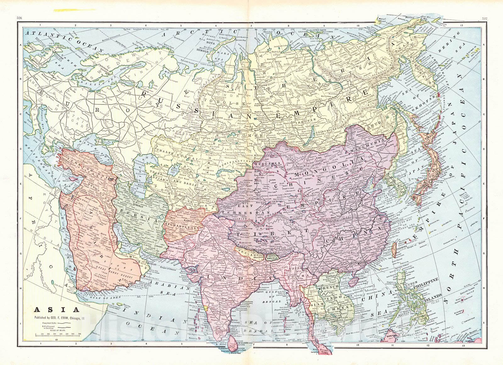 Historic Map : 1900 Asia : Vintage Wall Art - Historic Pictoric