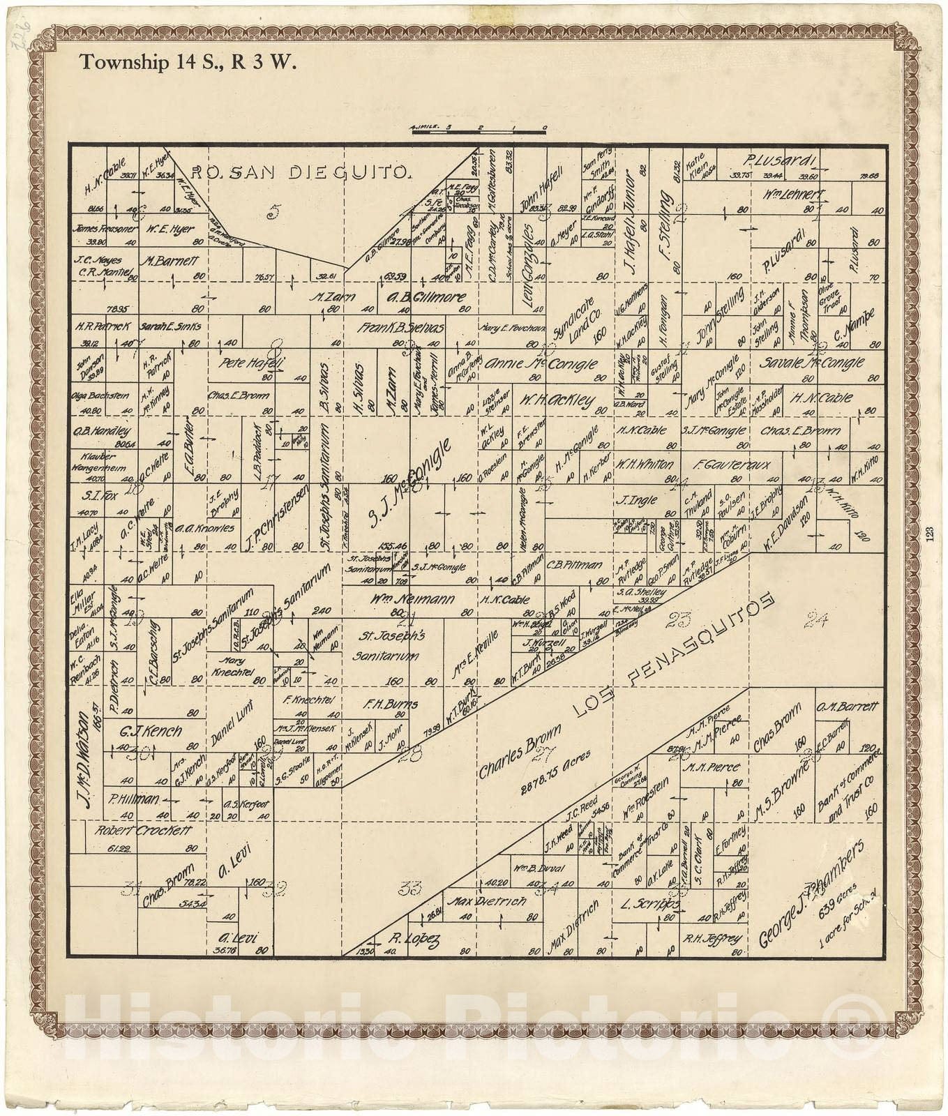 San Diego County Plat Maps Historic 1912 Map - Plat Book Of San Diego County, California - Townsh -  Historic Pictoric