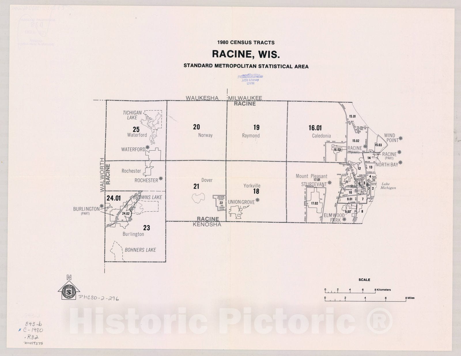 Historic Map Racine Wisconsin 1980 1980 Census Of Population And H Historic Pictoric 8402