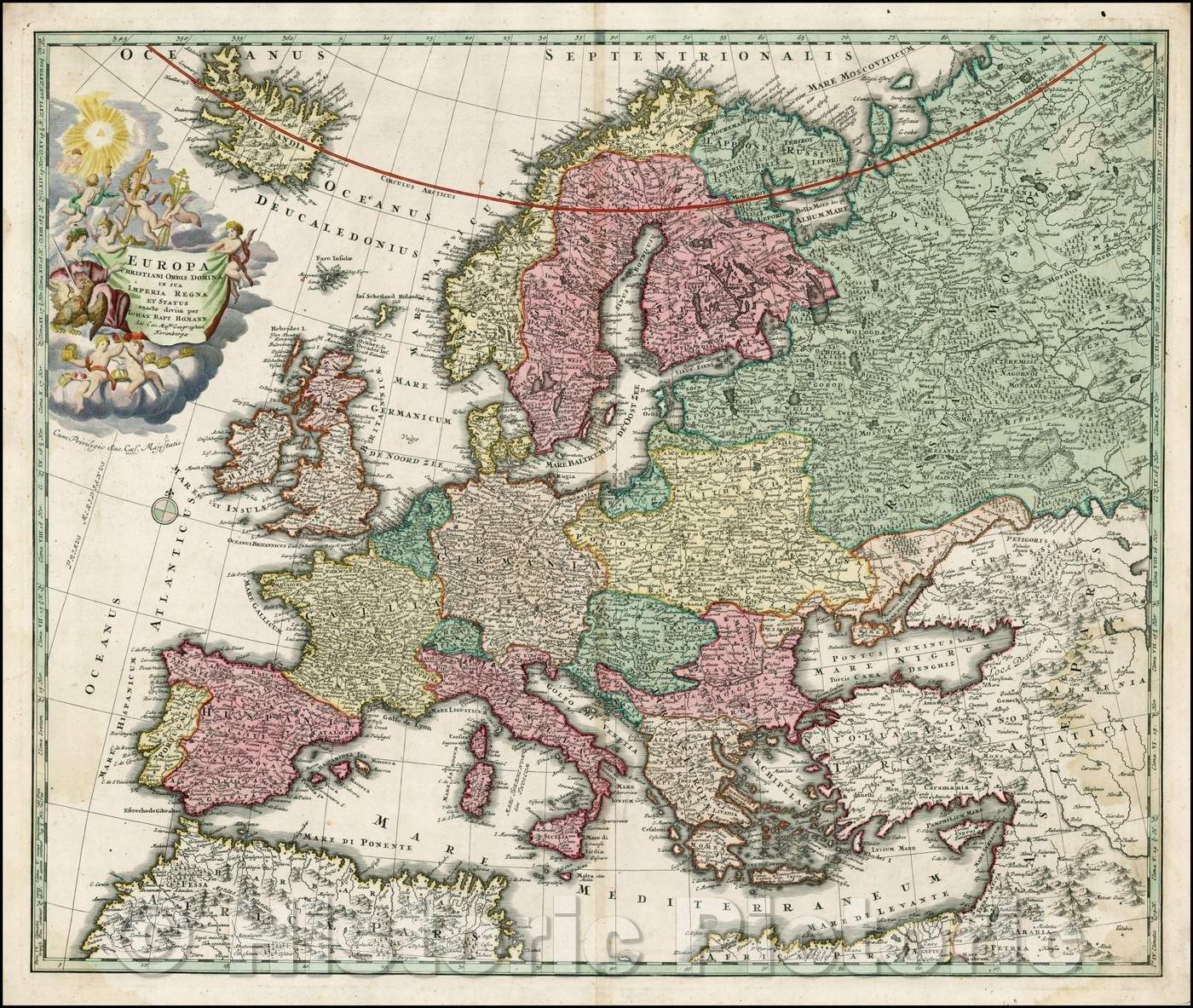 Historic Map - Europa Christiani Orbis Domina in Sua Imperia Regna/Map ...