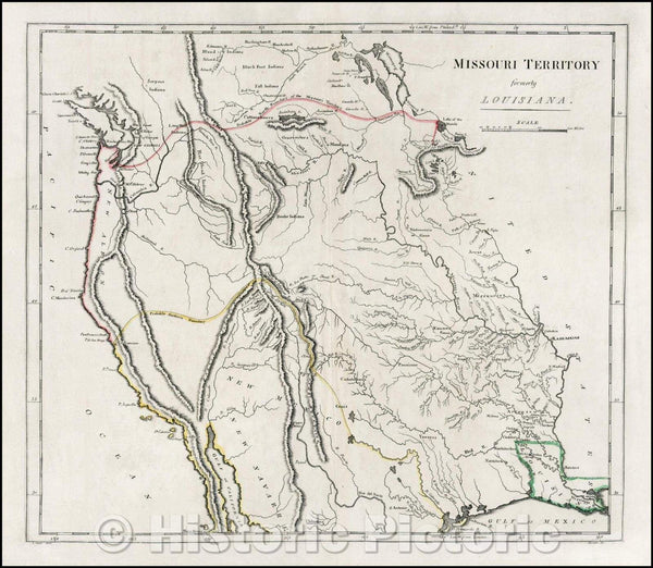 Historic Map Missouri Territory Formerly Louisiana 1814 Mathew Car   5180094 1wmrk Grande 