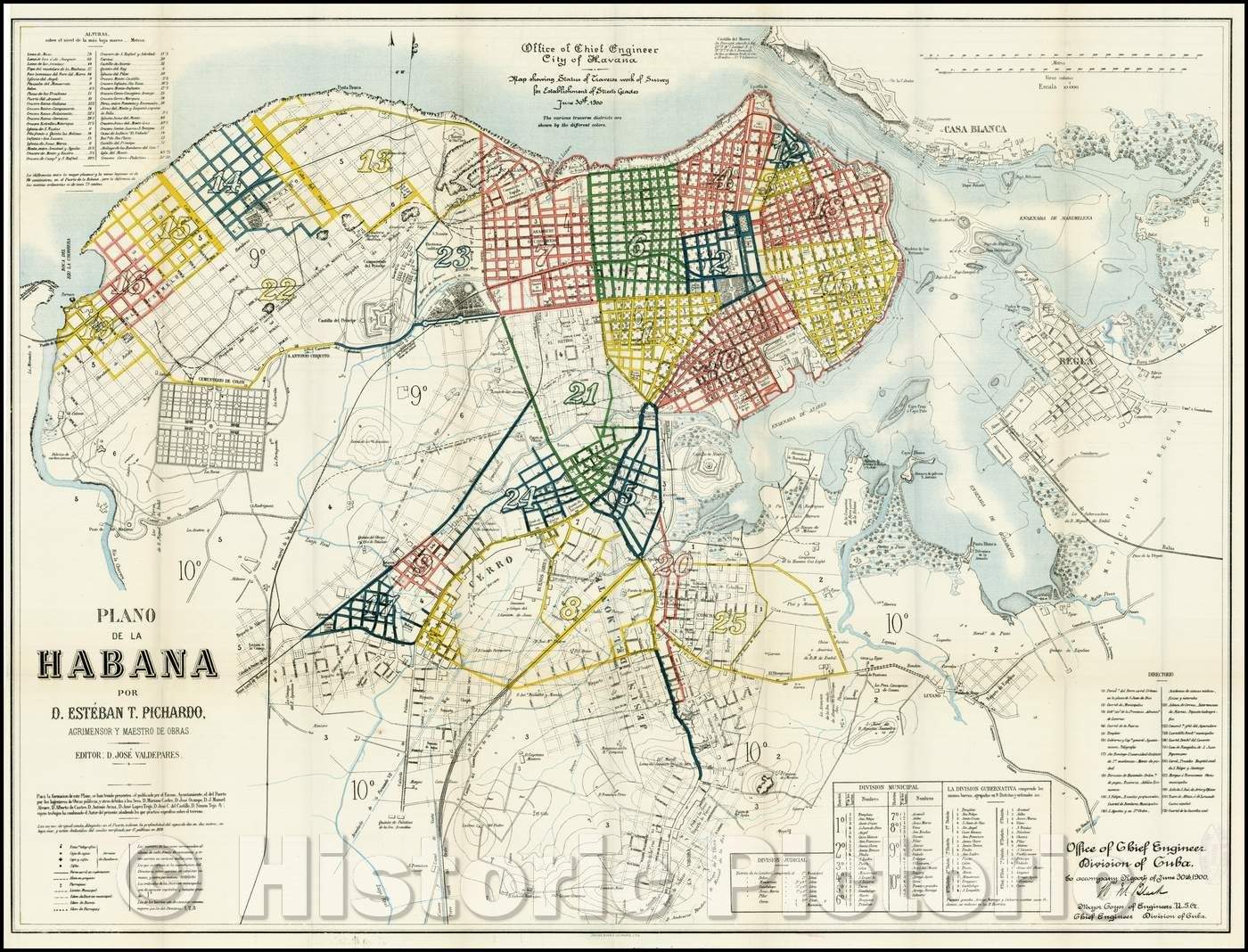 Historic Map - Plano de la Habana Por D. Esteban T. Pichardo Agrimenso -  Historic Pictoric