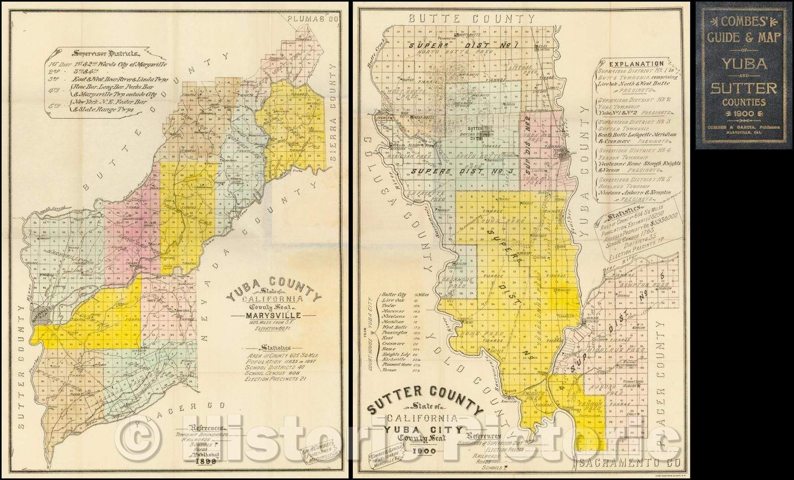gøre det muligt for tæmme Alternativt forslag Historic Map - Sutter County State of California Yuba City County Seat -  Historic Pictoric