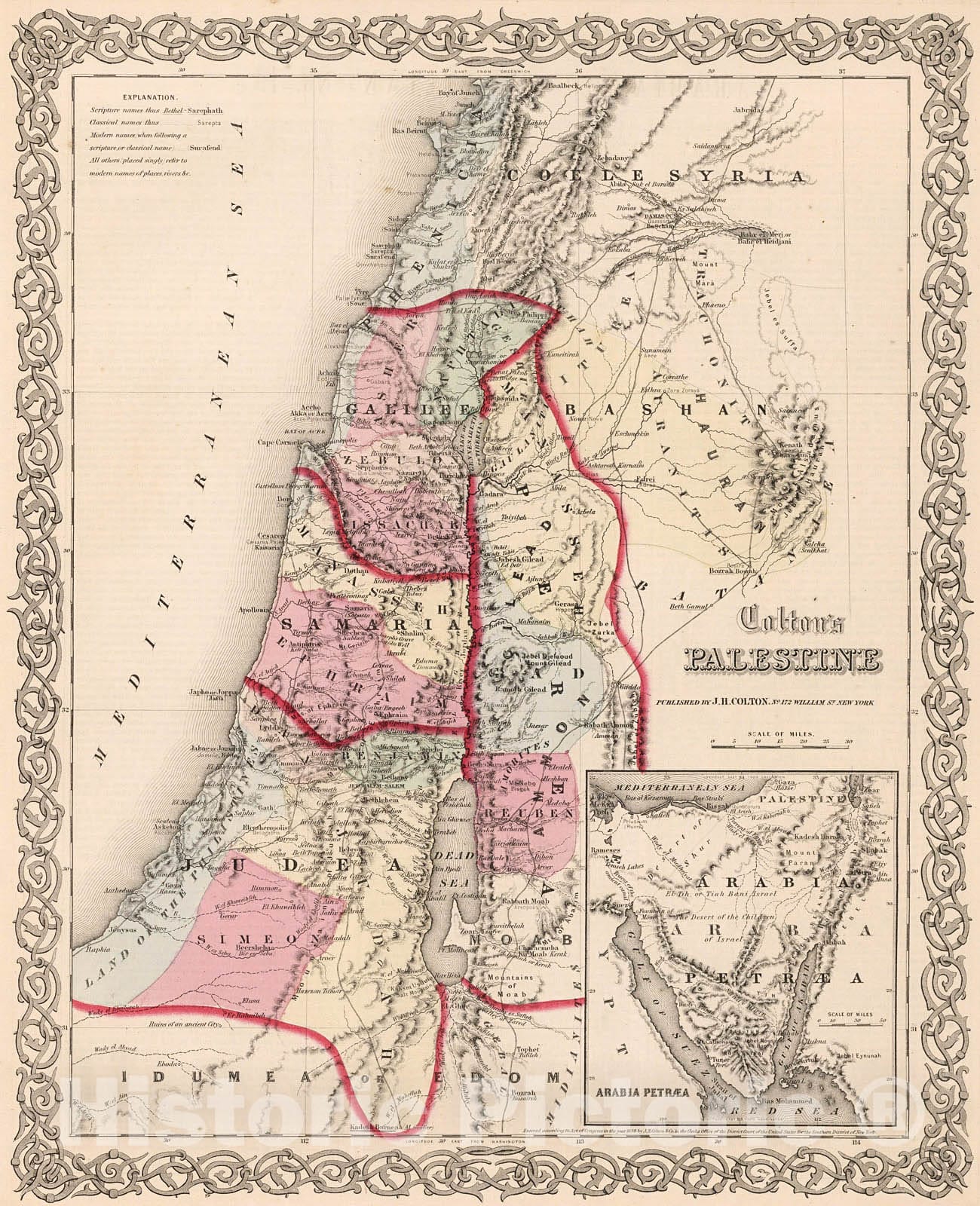 Historic Map : Palestine., 1861, Vintage Wall Decor - Historic Pictoric