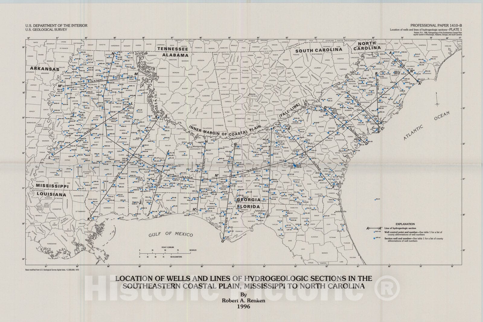 Map : Hydrogeology of the southeastern coastal plain aquifer system in ...