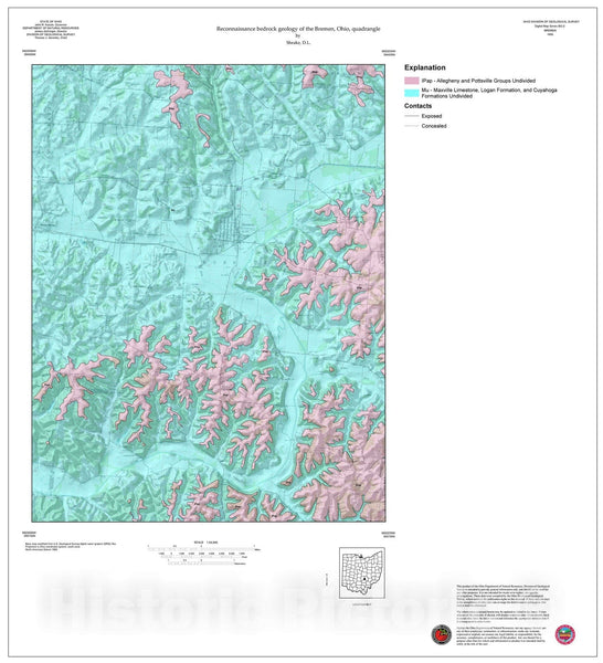 Map Reconnaissance Bedrock Geology Of The Bremen Ohio Quadrangle   5214136 1wmark Grande 