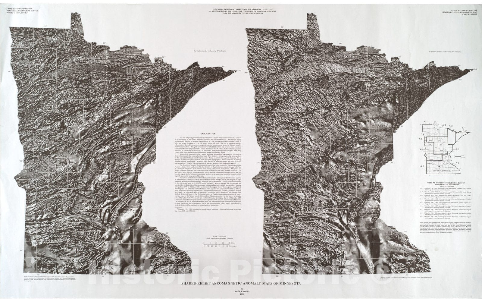 Map Shaded Relief Aeromagnetic Anomaly Maps Of Minnesota 1991 Carto