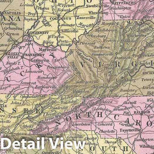 Historic Map : Mitchell Map of The United States, Version 2, 1849, Vin ...