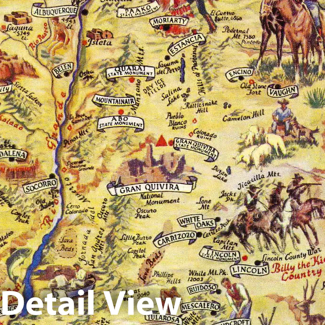 Historic Map : Recreational map of New Mexico : the land of enchantmen - Historic Pictoric