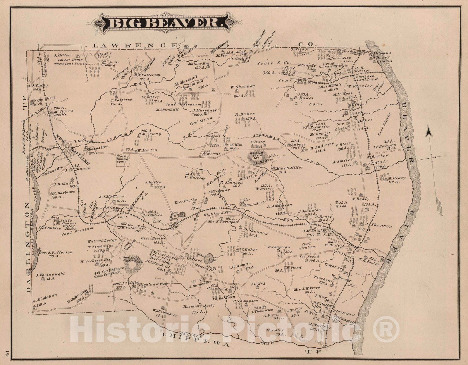 beaver county pa township map