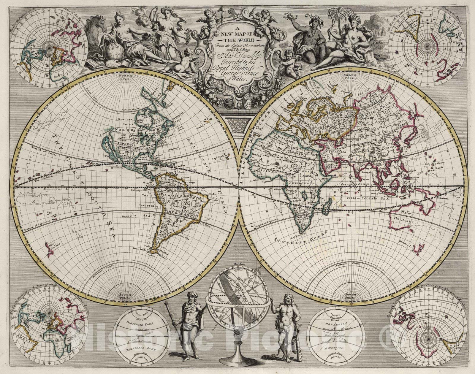 Historic Map : 1721 New Map of the World. - Vintage Wall Art - Historic ...