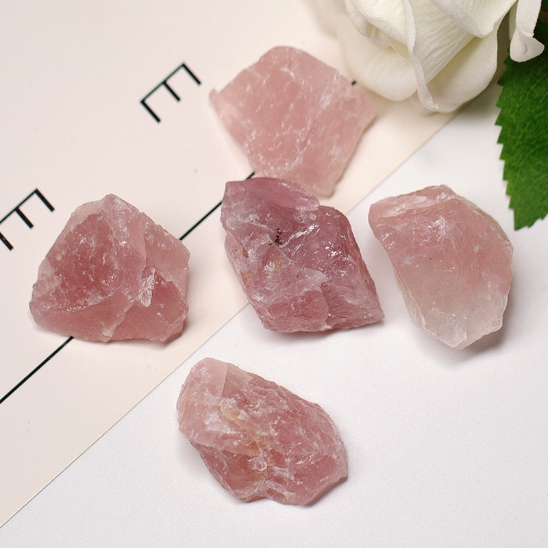 rose quartz crystal tumbled