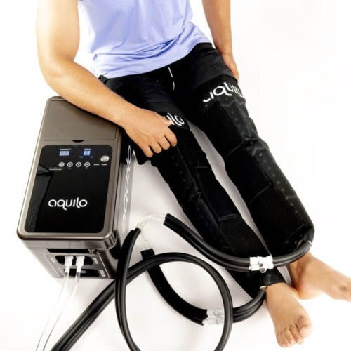 Cryo-therapy system with leg wrap.