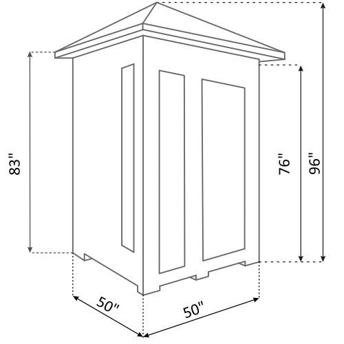 Diamond 2 Person Peak Sauna Dimensions