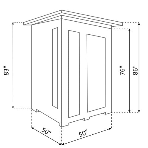 Diamond 2 Person Slope Sauna Dimensions