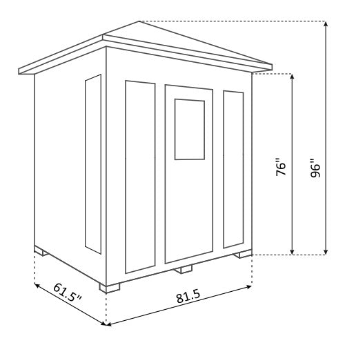 Diamond 5 Person Peak Sauna Dimensions