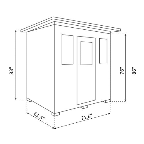 Moonlight 4 Person Slope Sauna Dimensions