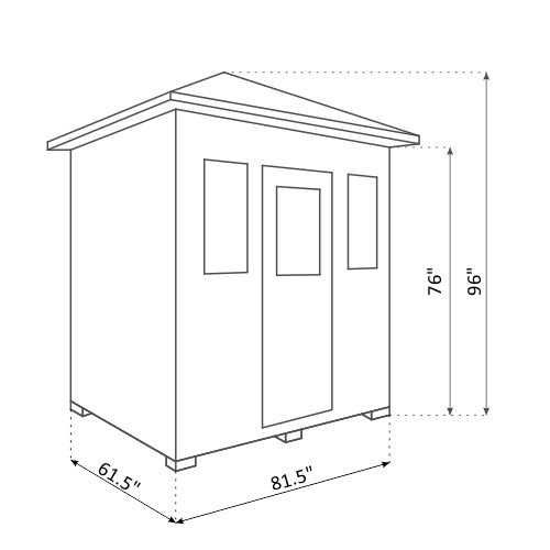 Moonlight 5 Person Peak Sauna Dimensions