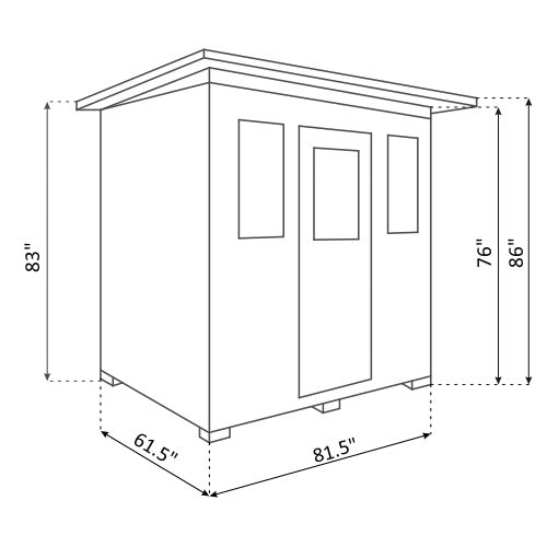 Moonlight 5 Person Slope Sauna Dimensions