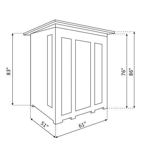 Rustic 3 Person Slope Sauna Dimensions