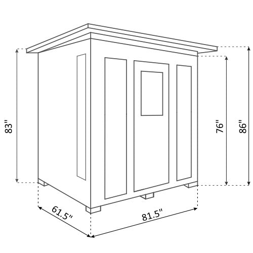 Rustic 5 Person Slope Sauna Dimensions