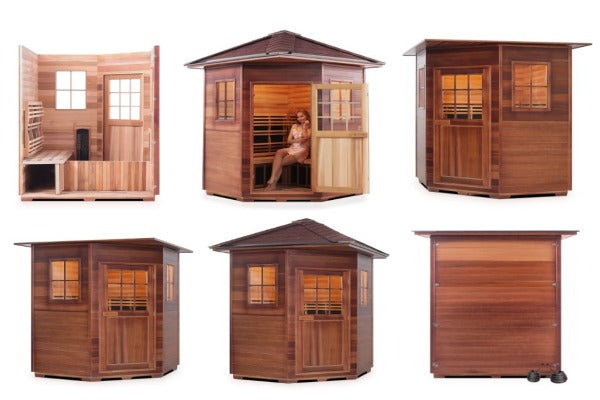 Sapphire 4 Person Corner Sauna Lifestyle Images