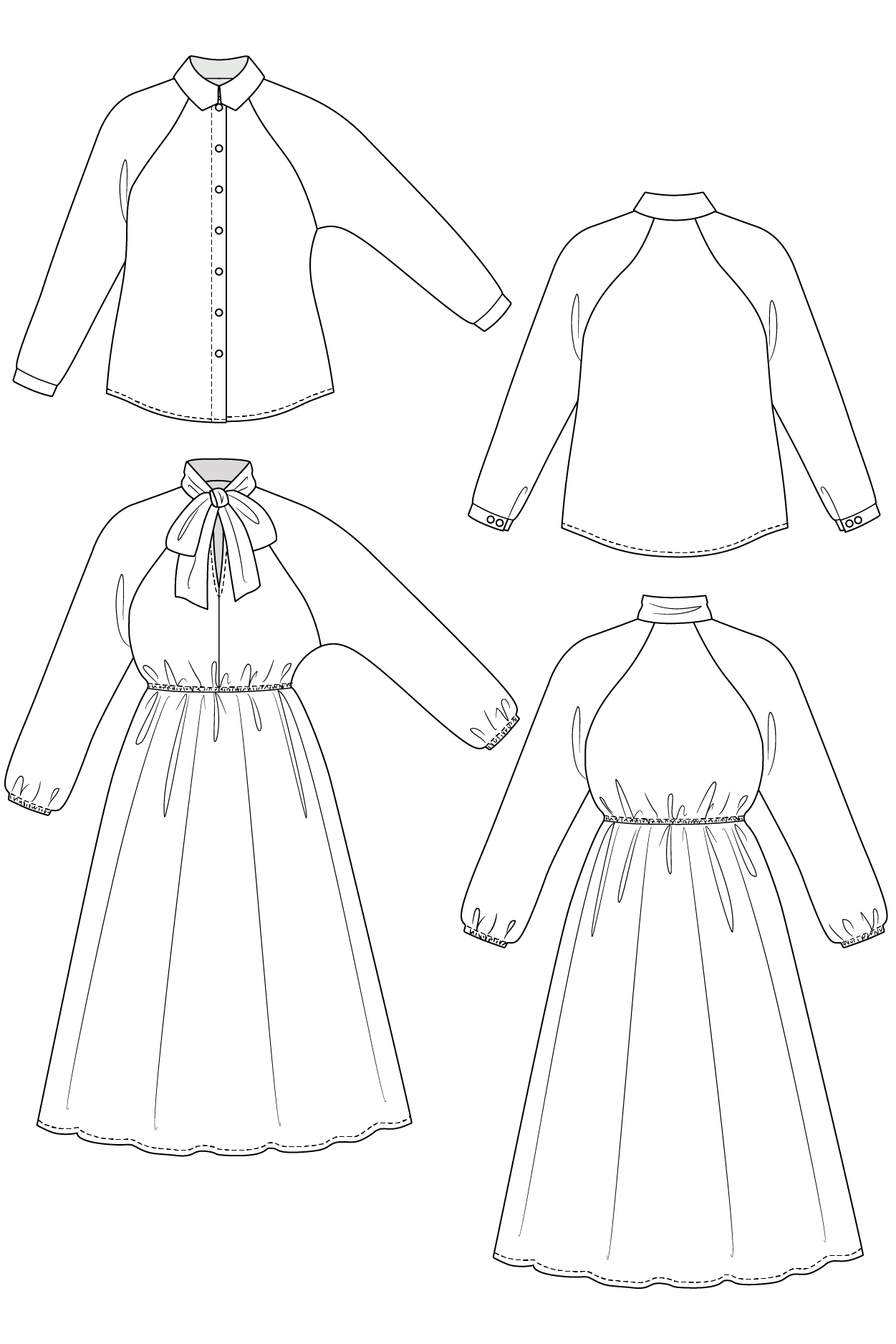 Stella Raglan Shirt & Shirt Dress Sewing Pattern | Named Clothing