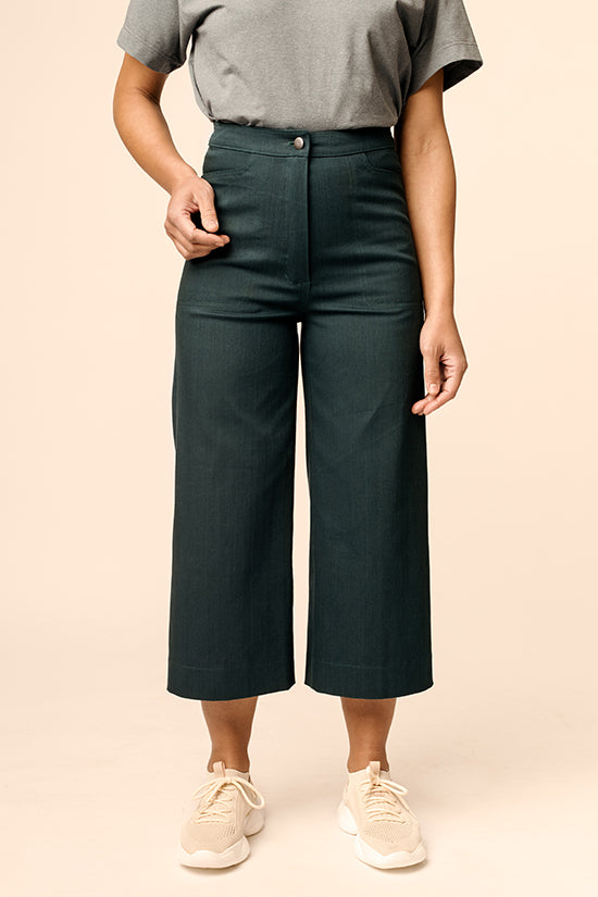 PAULA RYAN ESSENTIALS Waisted Cigarette Pant  Microjersey  Paula Ryan