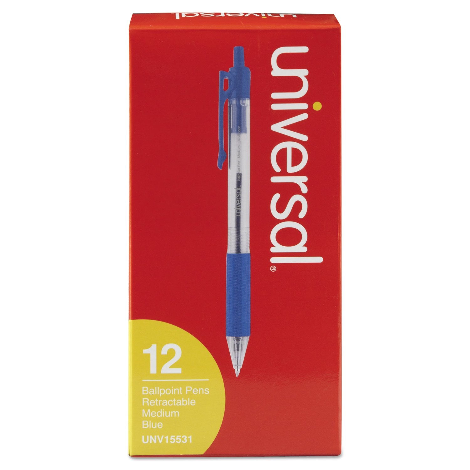 BIC GSMG361-AST Ultra Round Stic Grip Ballpoint Stick Pen - Black/Blue - 36-pack