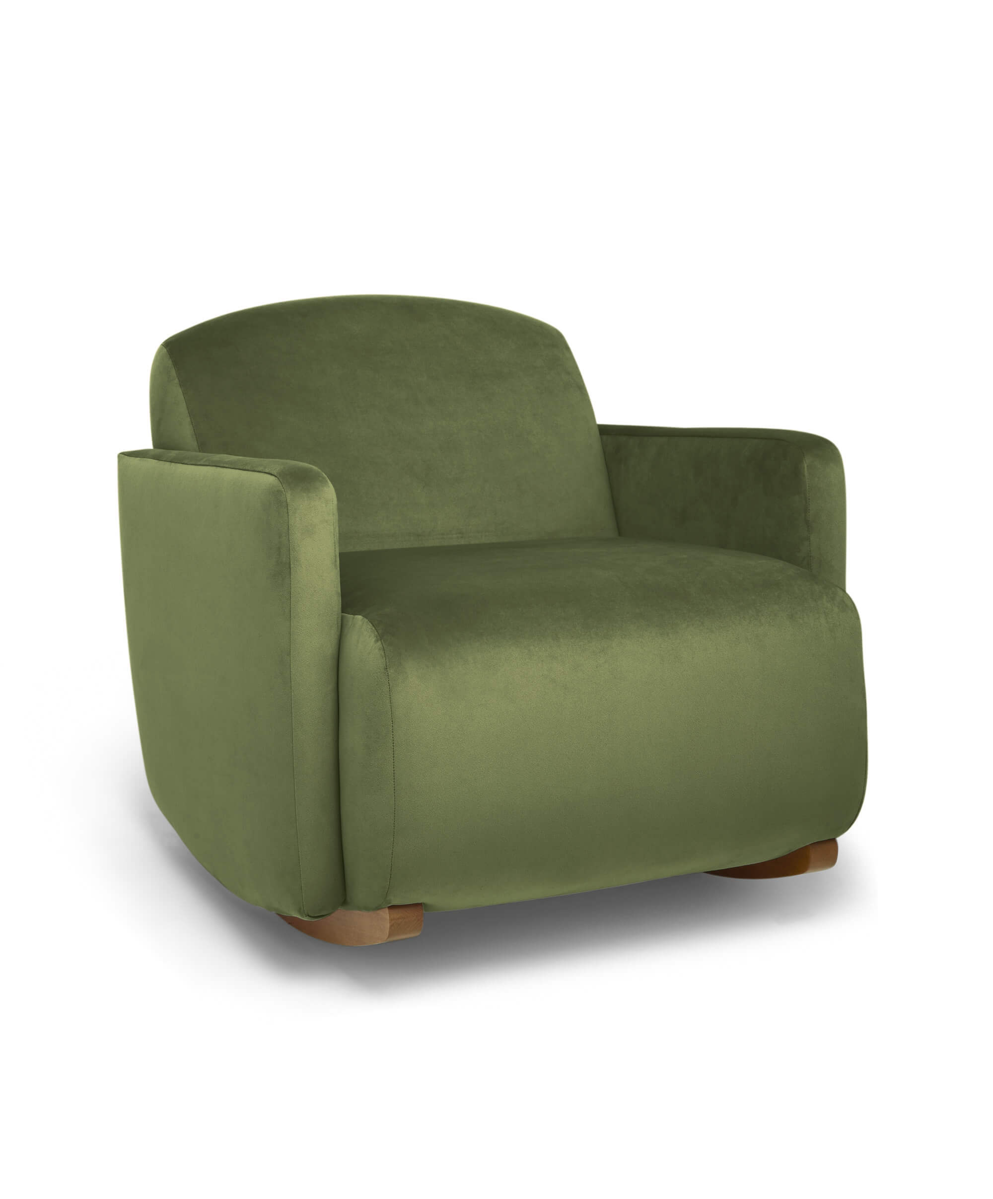 Royton Nursing Chair in Velvet - Olive