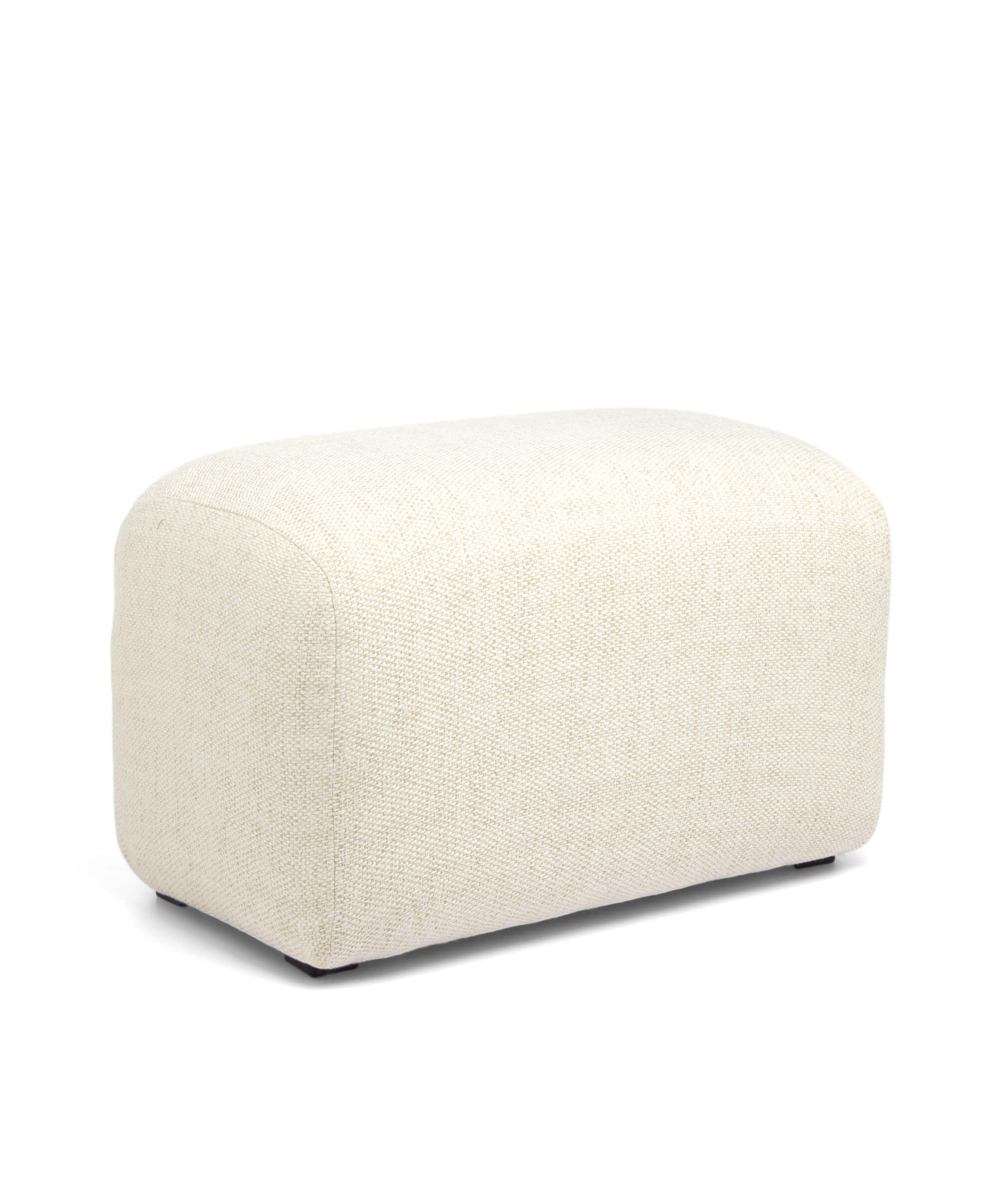 Royton Footstool in Textured Weave - Sandstone