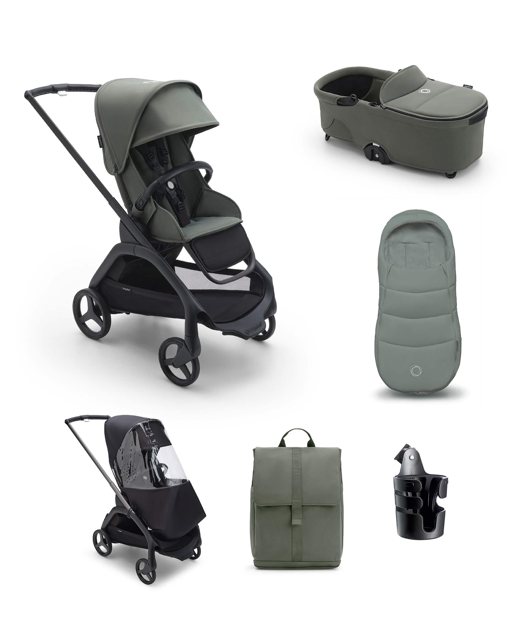 Bugaboo Dragonfly Essential 6 Piece Bundle in Forest Green / Black