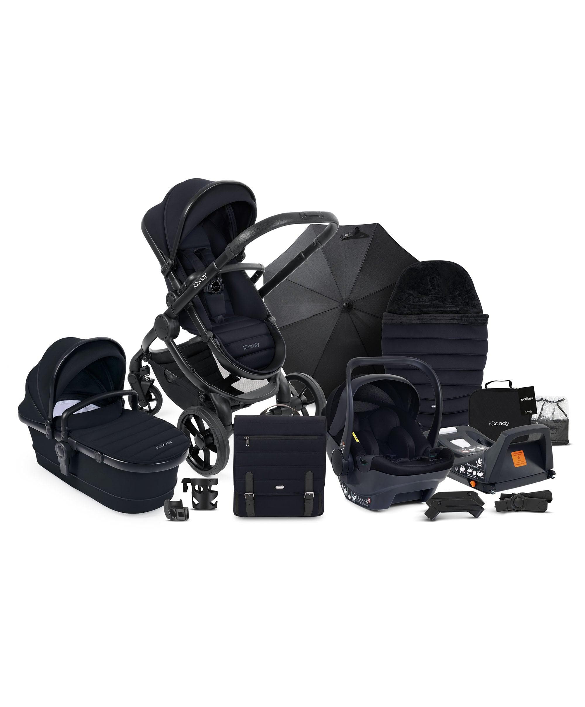 iCandy Peach 7 Complete Pushchair Bundle with Cocoon Car Seat - Black