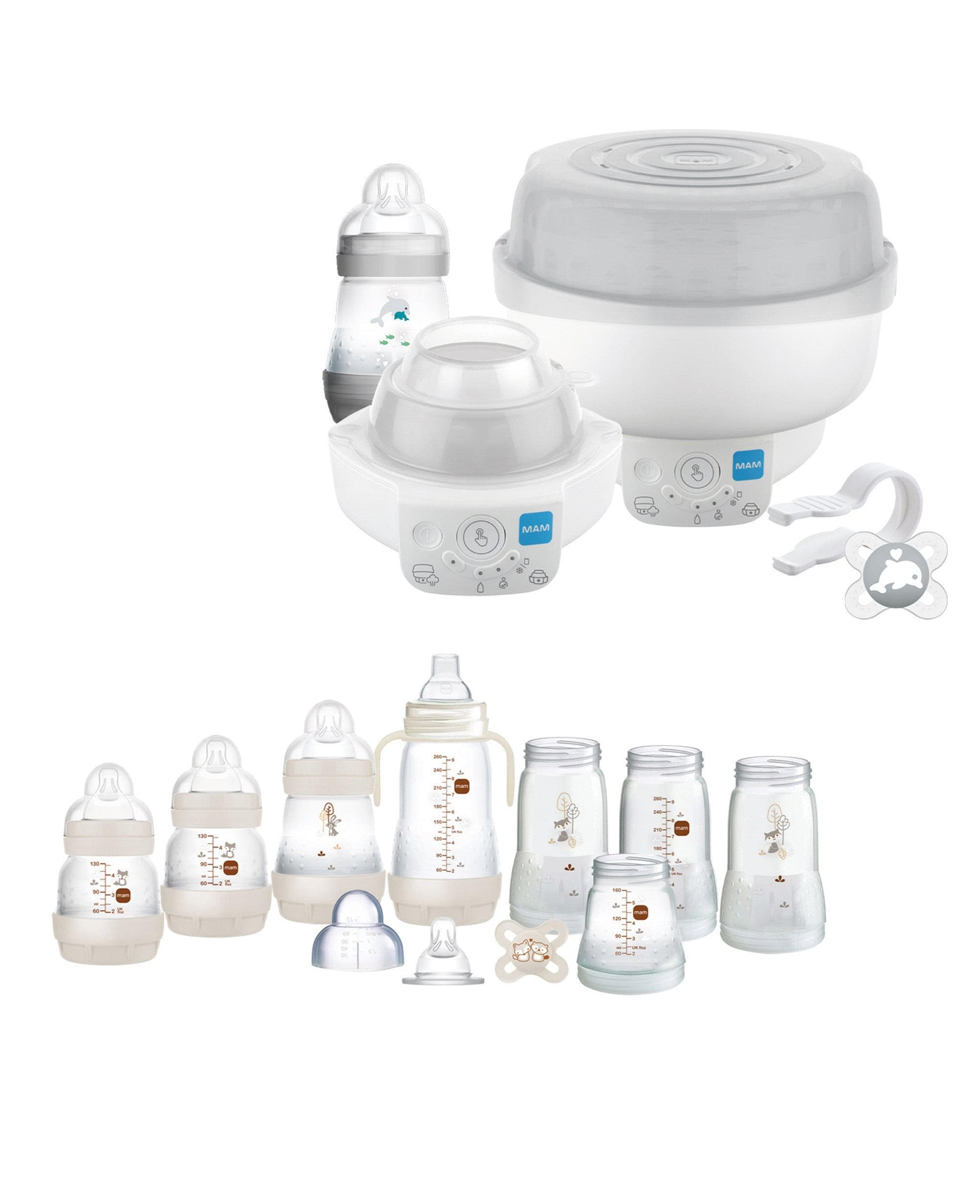 MAM Baby 6-in-1 Electric Steriliser & Small Bottle Starter Set Bundle