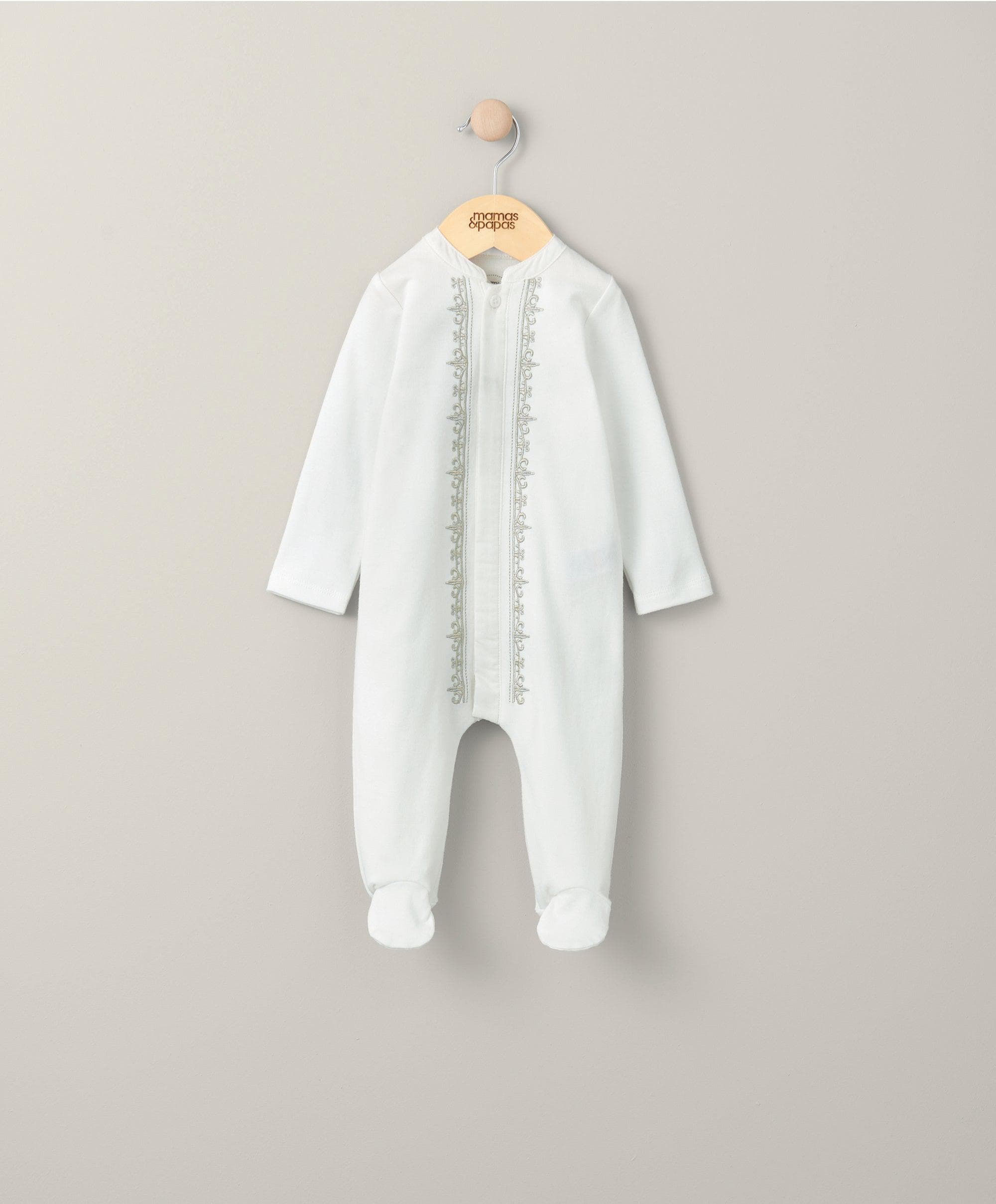 Embroidered Sleepsuit - White