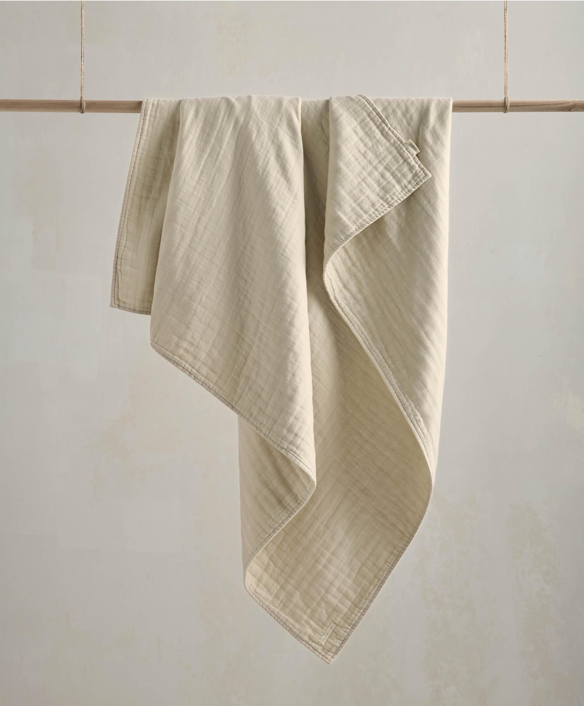 Welcome to the World Seedling Muslin Blanket - Linen