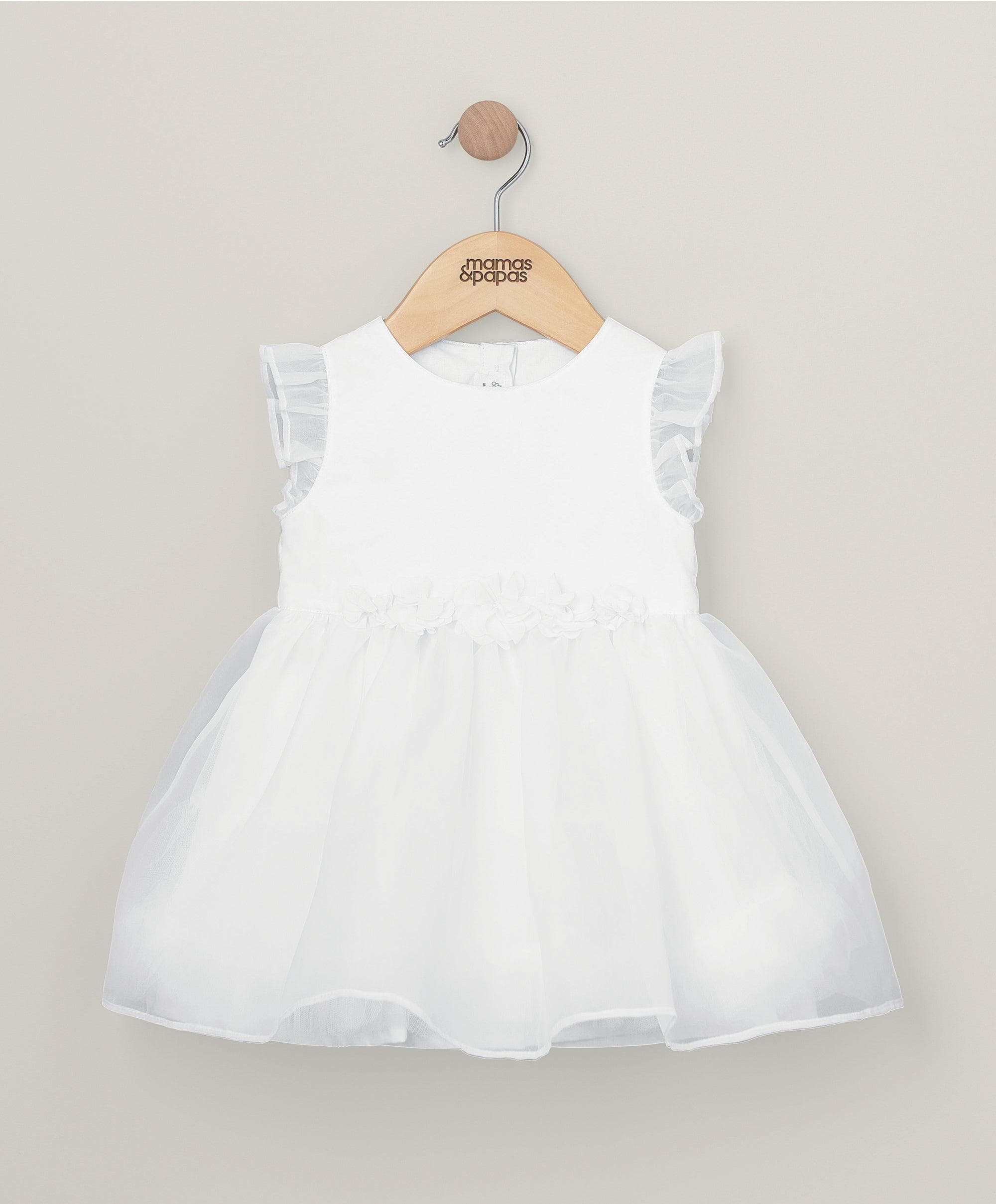 Organza Flower Dress - White