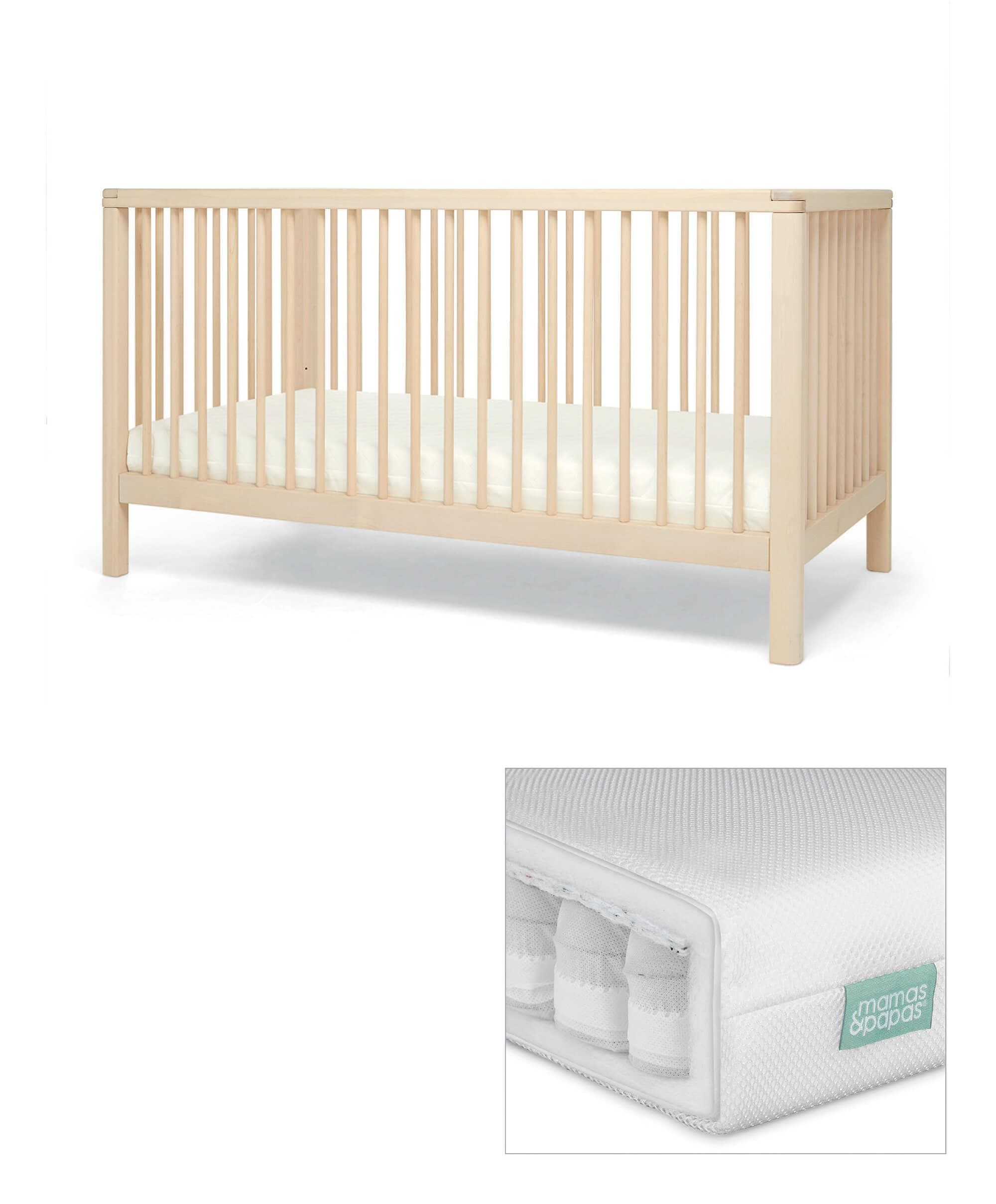 Solo Cotbed & Premium Pocket Spring Cotbed Mattress Bundle - Natural