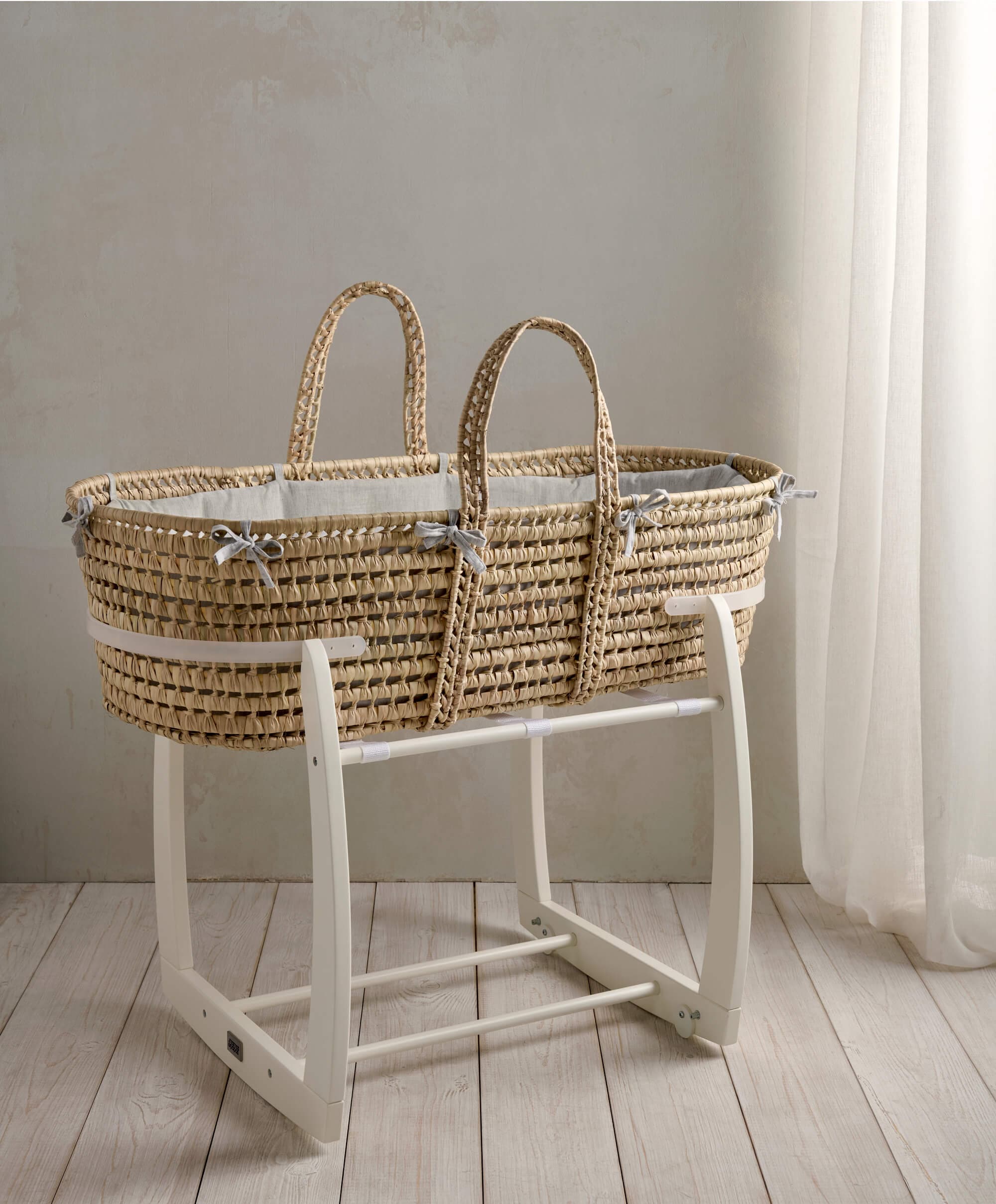 Welcome to the World Elephant Moses Basket - Grey