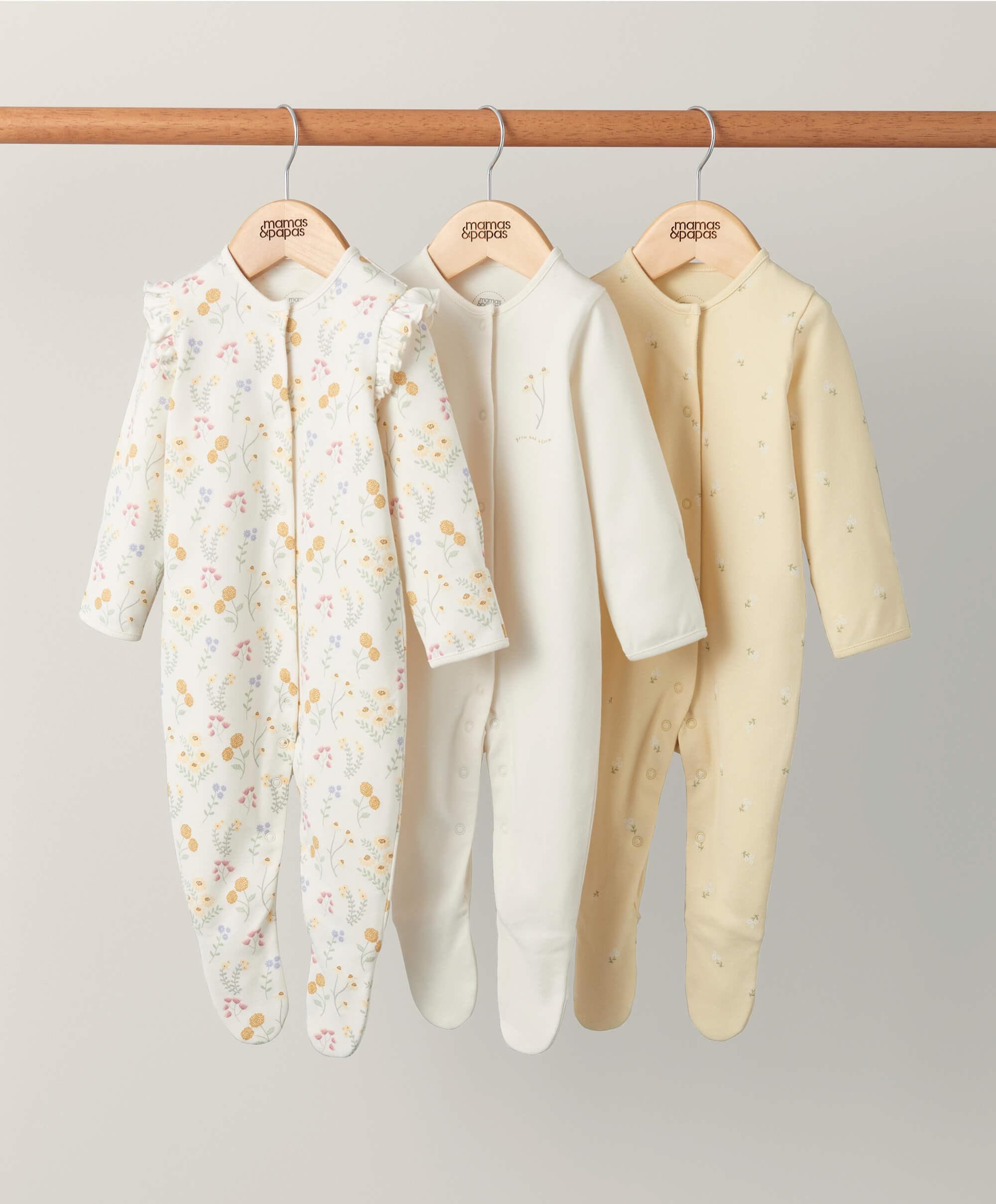 Botanical Garden Sleepsuits (Set of 3) - Yellow