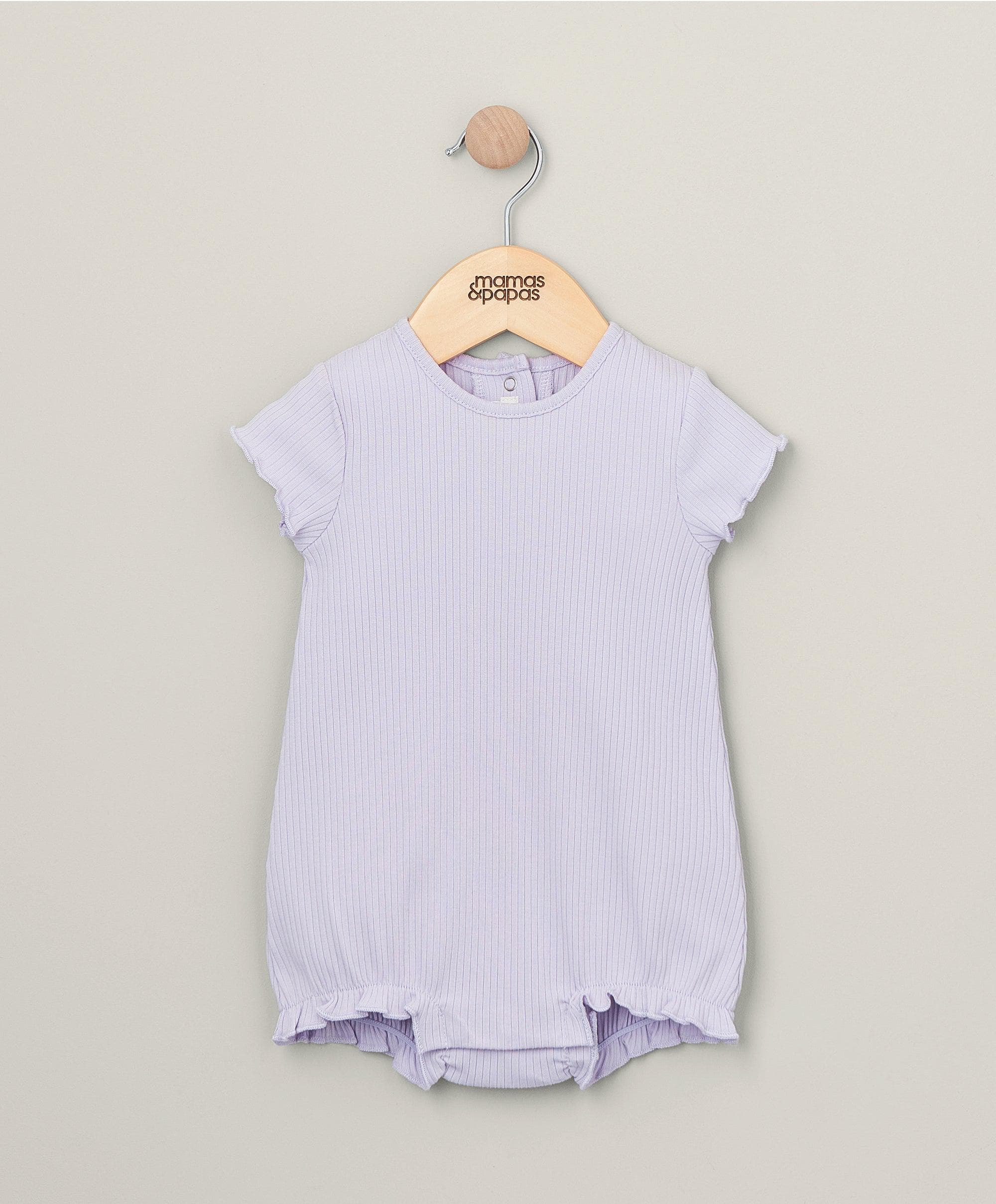 Organic Frill Romper - Heather