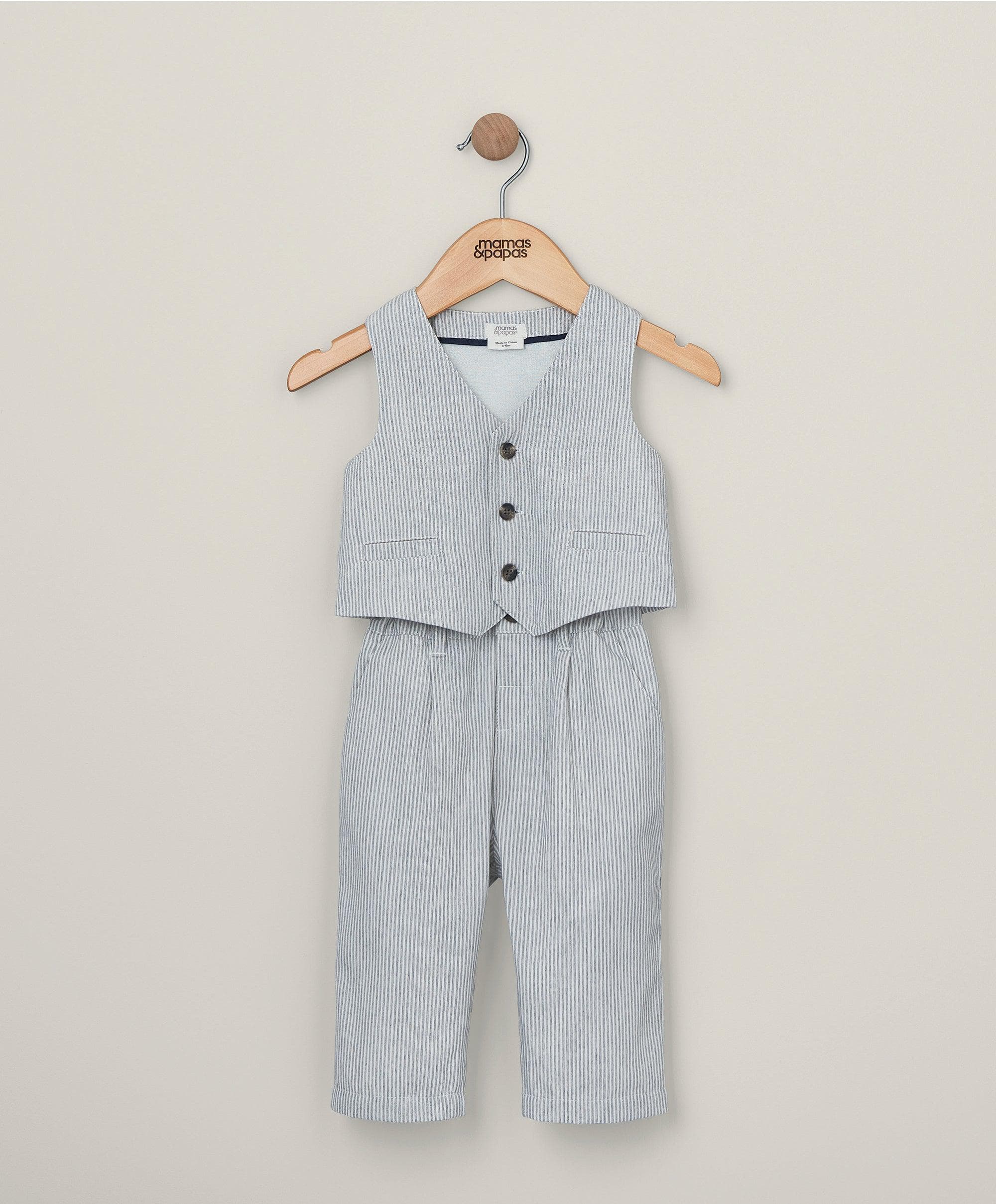 Stripe Waistcoat & Trousers Outfit Set