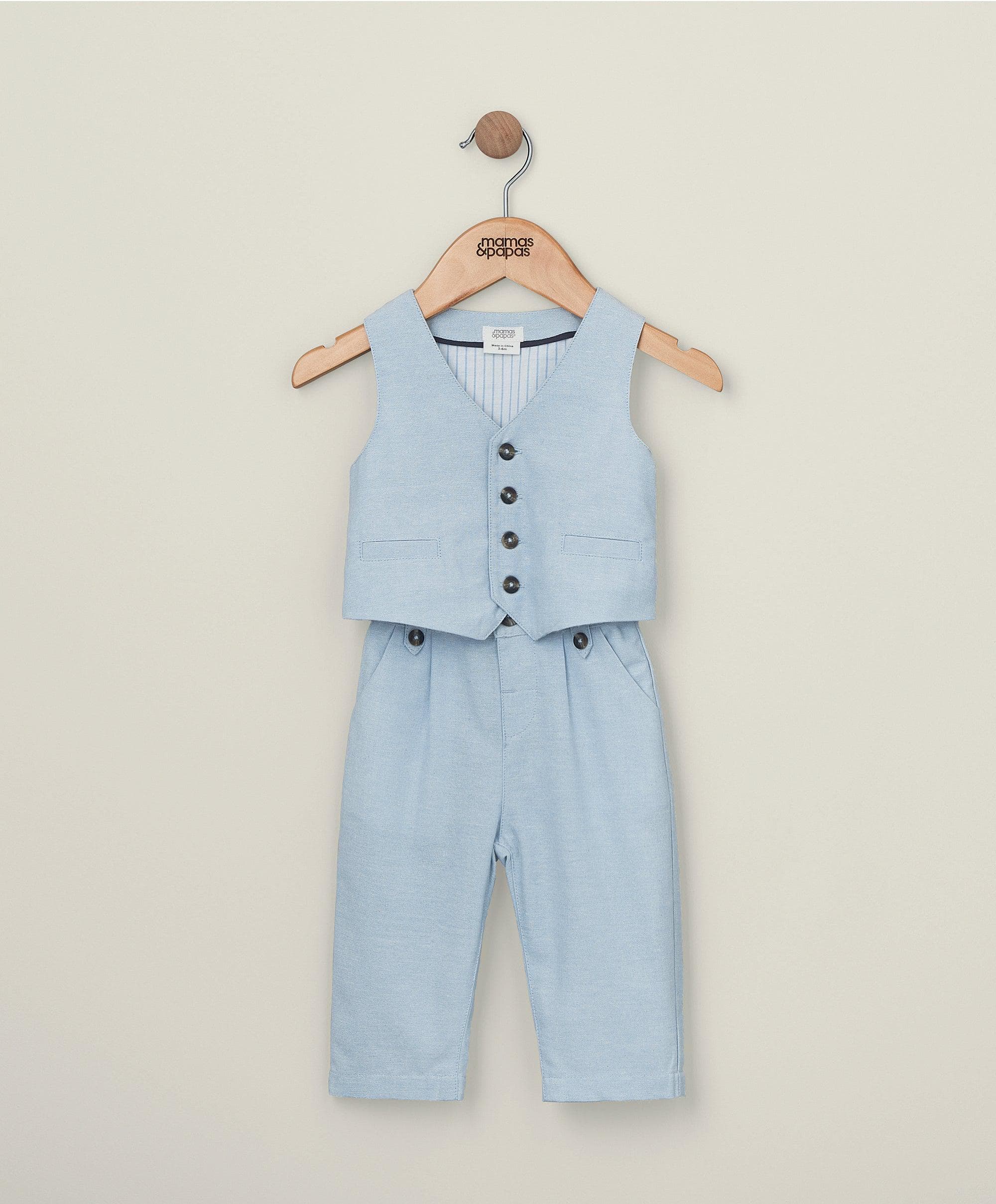 Waistcoat & Trousers Outfit Set - Blue