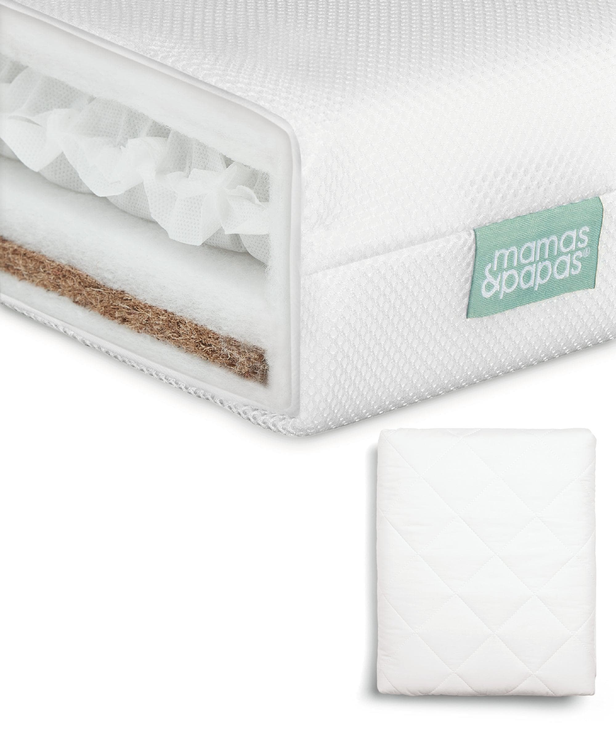 Premium Dual Core Cotbed Mattress & Anti-Allergy Quilted Cotbed Mattress Protector Bundle