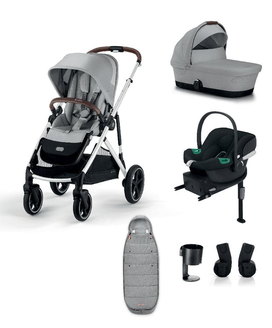 Cybex Gazelle S Pushchair Bundle with Cybex Aton B2 i-Size Infant Car Seat & Base (6 Pieces) - Lava 